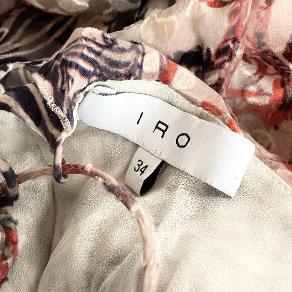 IRO Beverley Silk Blend Velvet Burnout Drapey Mini Dress 34 US 2 XS - Picture 6 of 10